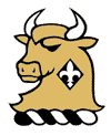 Bull with fleur-de-lis.